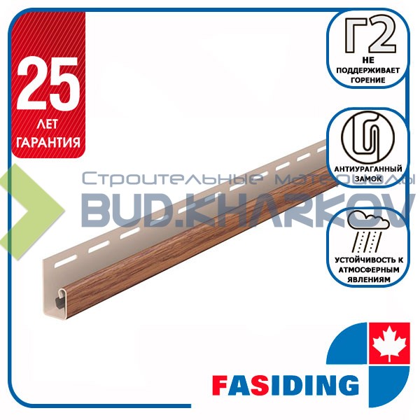 Планка FaSiding WoodHouse "J-trim" "Дуб золотой" SVP-15, 3.05м